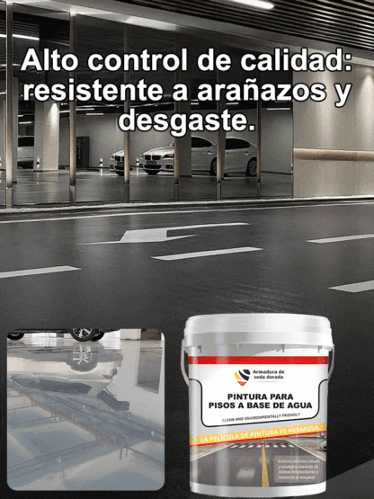 Pintura epoxi para suelos al agua - Superresistente al desgaste🛡️ Base agua · ultra resistente – viste tu suelo con armadura dorada🚛 Resistencia industrial – soporta carretillas sin marcas
