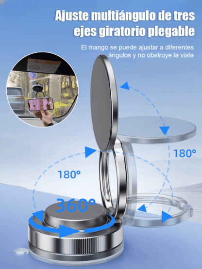 【Soporte de succión magnética fuerte para vacío con rotación universal】🧲 Imanes de grado militar N54 – firme incluso en caminos irregulares🔄 Rotación 360° – ajusta el ángulo perfecto con un dedo