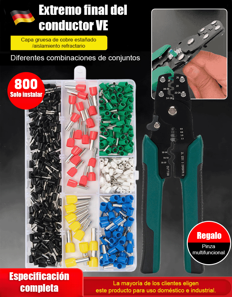 【800 piezas】Compra terminales y recibe una pinza gratis🔨Más que sólo herramientas, es una revolución de eficiencia.