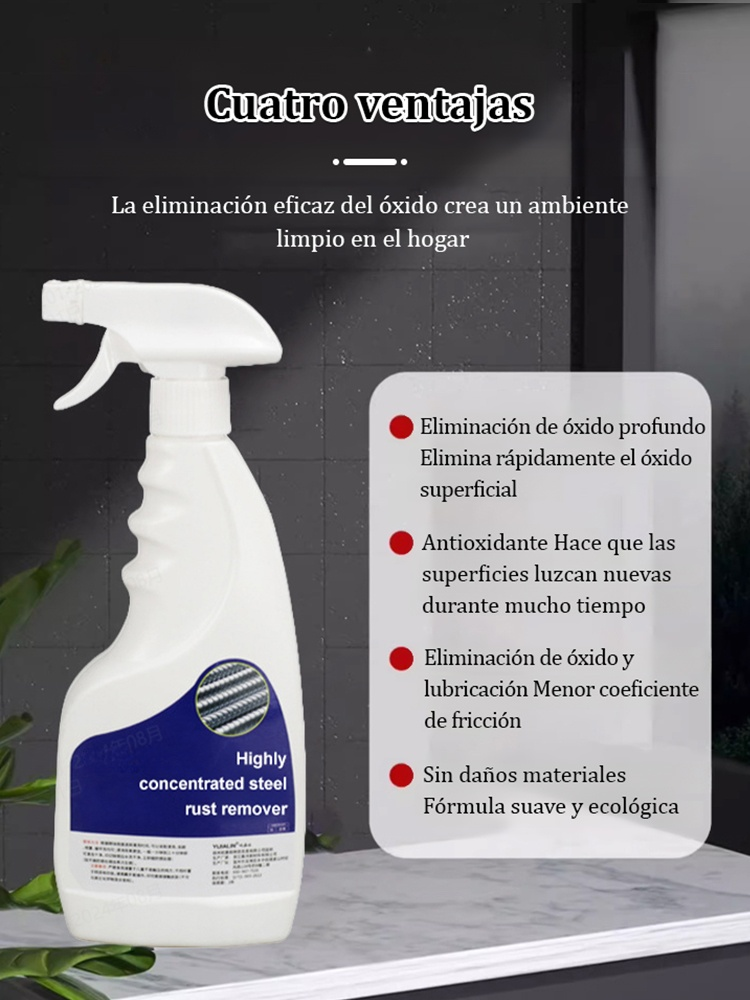 【Desoxidante rápido】Potente removedor de óxido para acero⏱️Elimina instantáneamente el óxido y devuelve el brillo al metal.