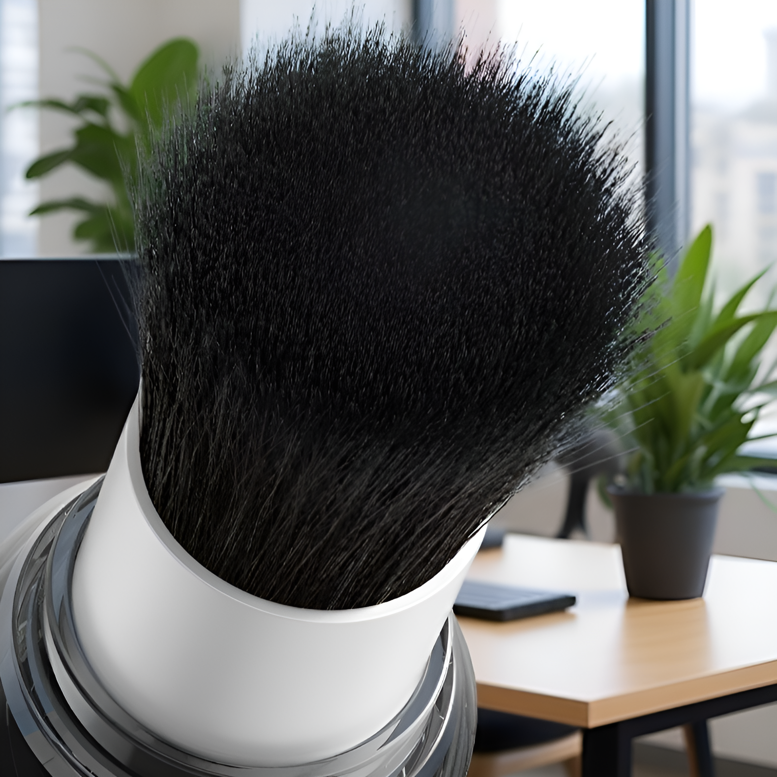 Detalle del filtro HEPA de la aspiradora de mano