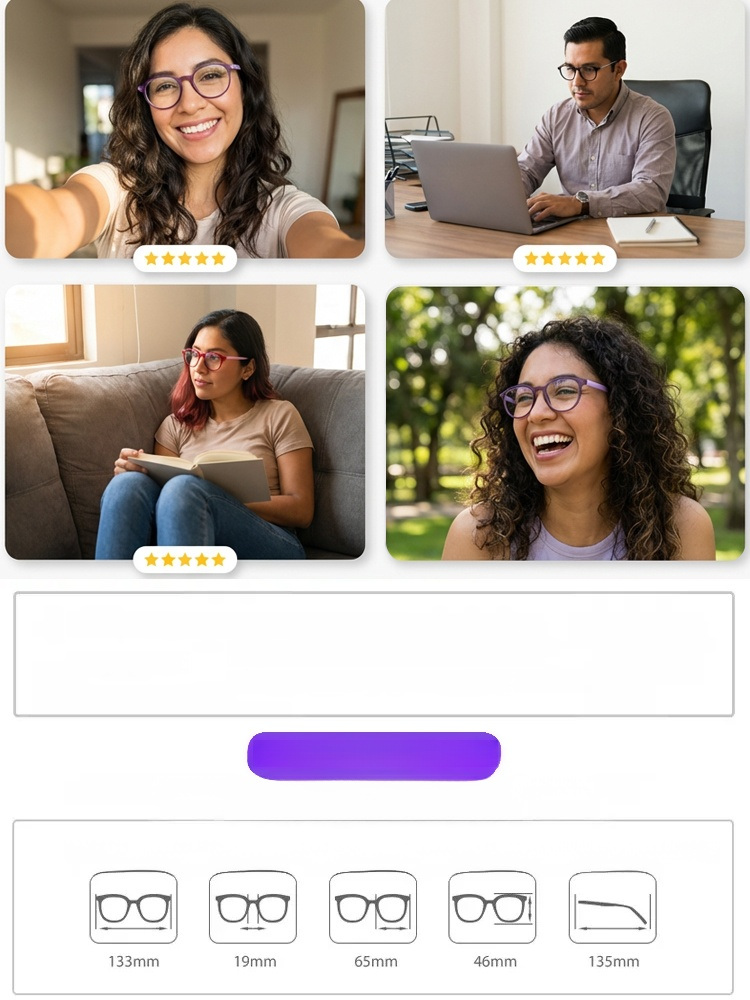 Gafas multifocales de alta gama con protección contra luz azul y efecto antifatiga