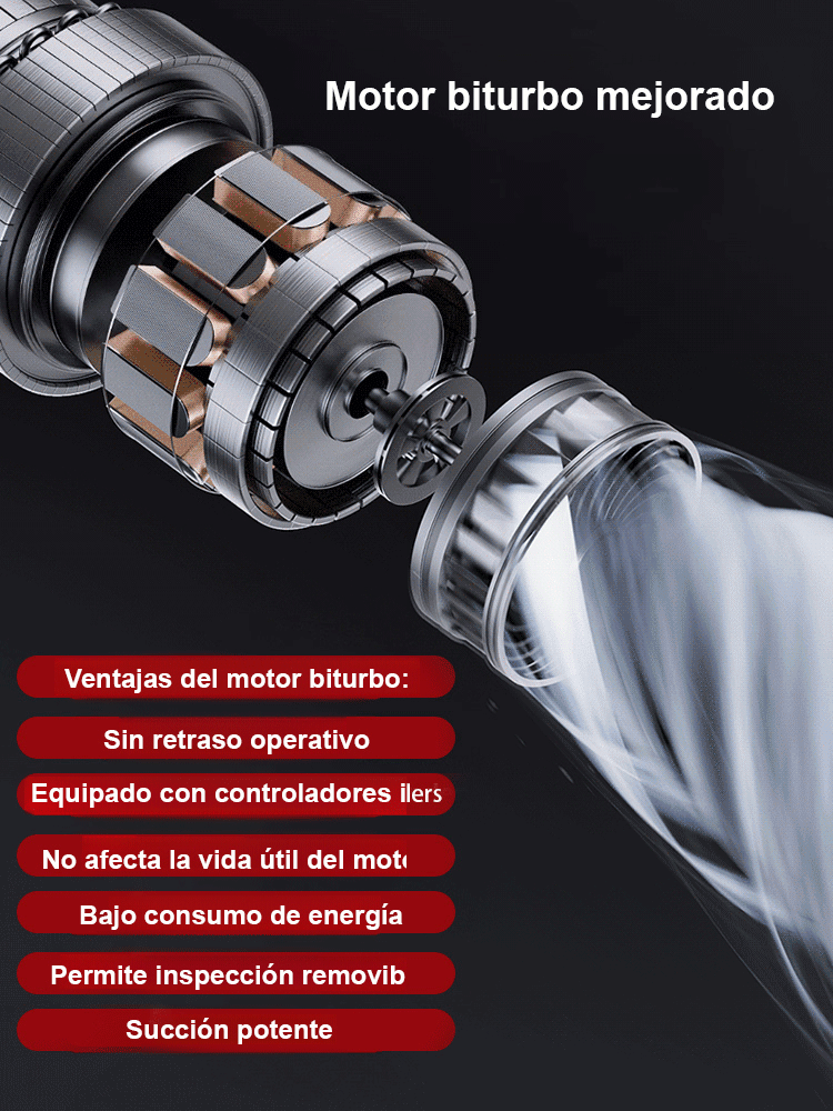 Aspiradora automática, apta tanto para coche como para casa, limpia fácilmente todo tipo de manchas.