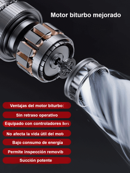 Aspiradora automática, apta tanto para coche como para casa, limpia fácilmente todo tipo de manchas.