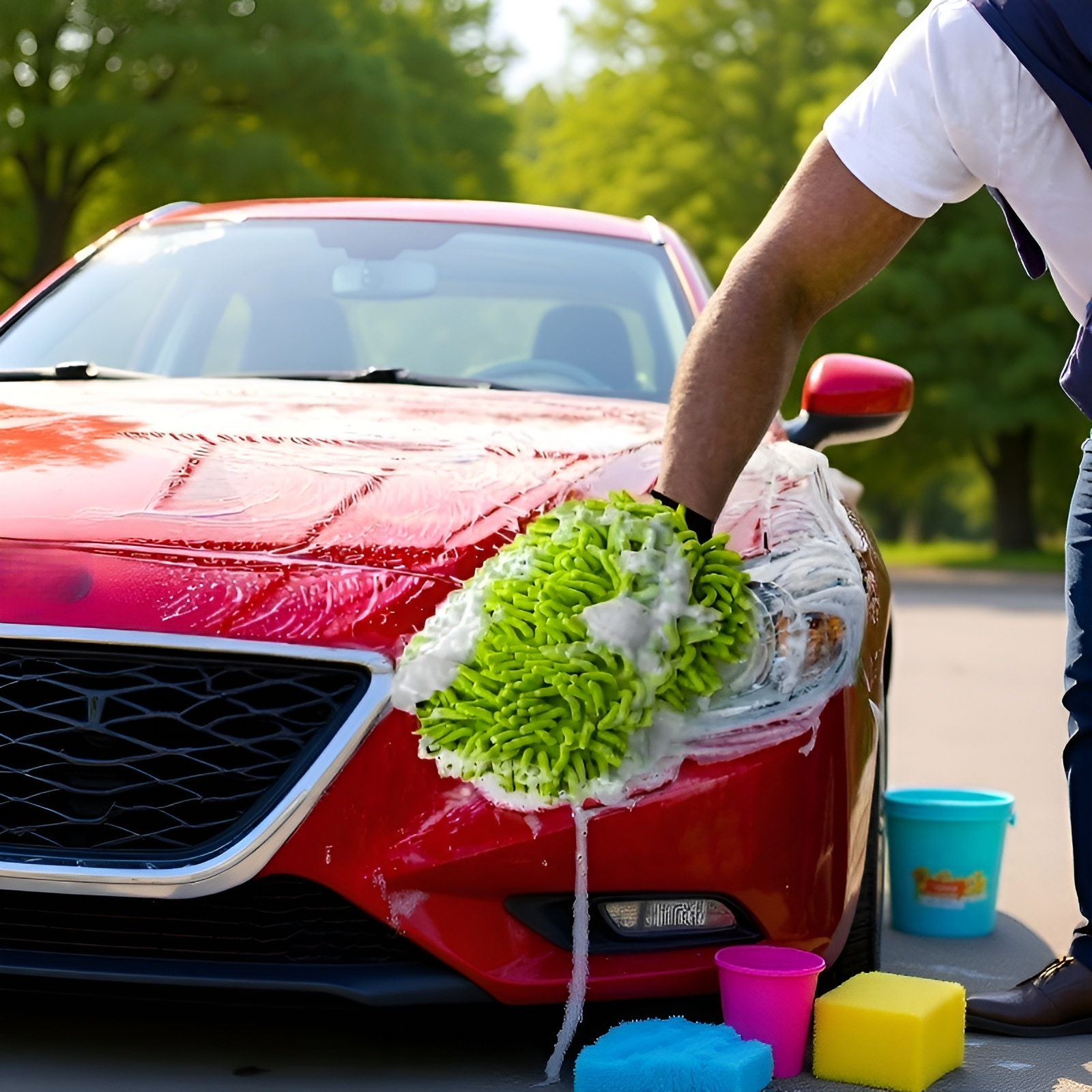 Guantes de limpieza que protegen la pintura del vehículo