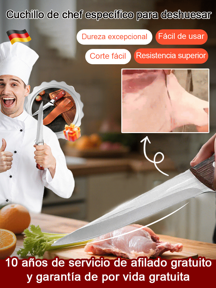 Cuchillo deshuesador profesional de alta calidad y filo afilado