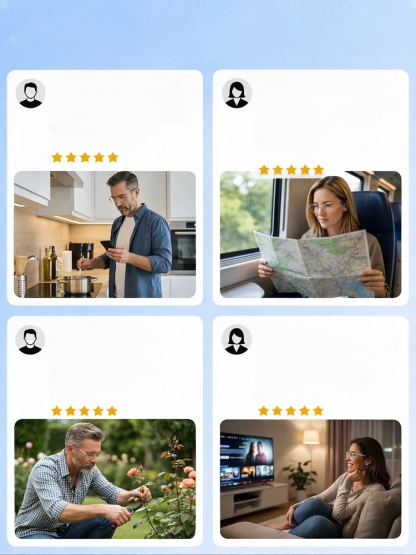【Colaboración con diseñadores】 Gafas de lectura con zoom inteligente y cambio de color Starry Sky