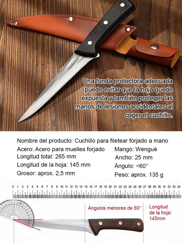 Cuchillo deshuesador profesional de alta calidad y filo afilado