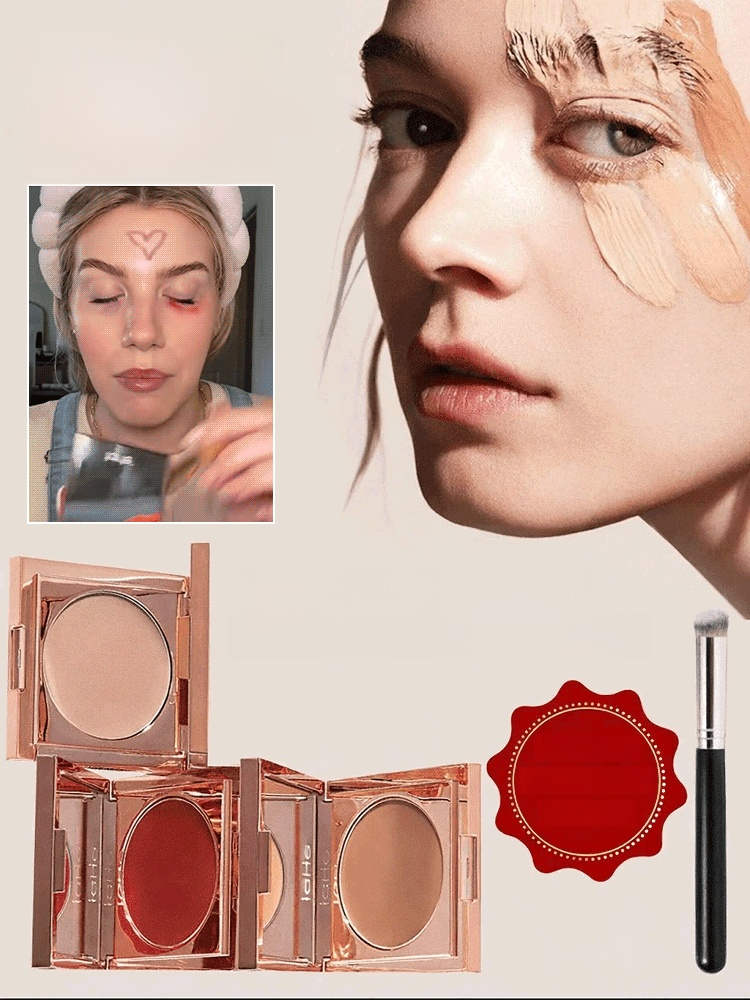 Set de corrector de ojeras con color (con brocha de regalo)