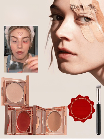 Set de corrector de ojeras con color (con brocha de regalo)