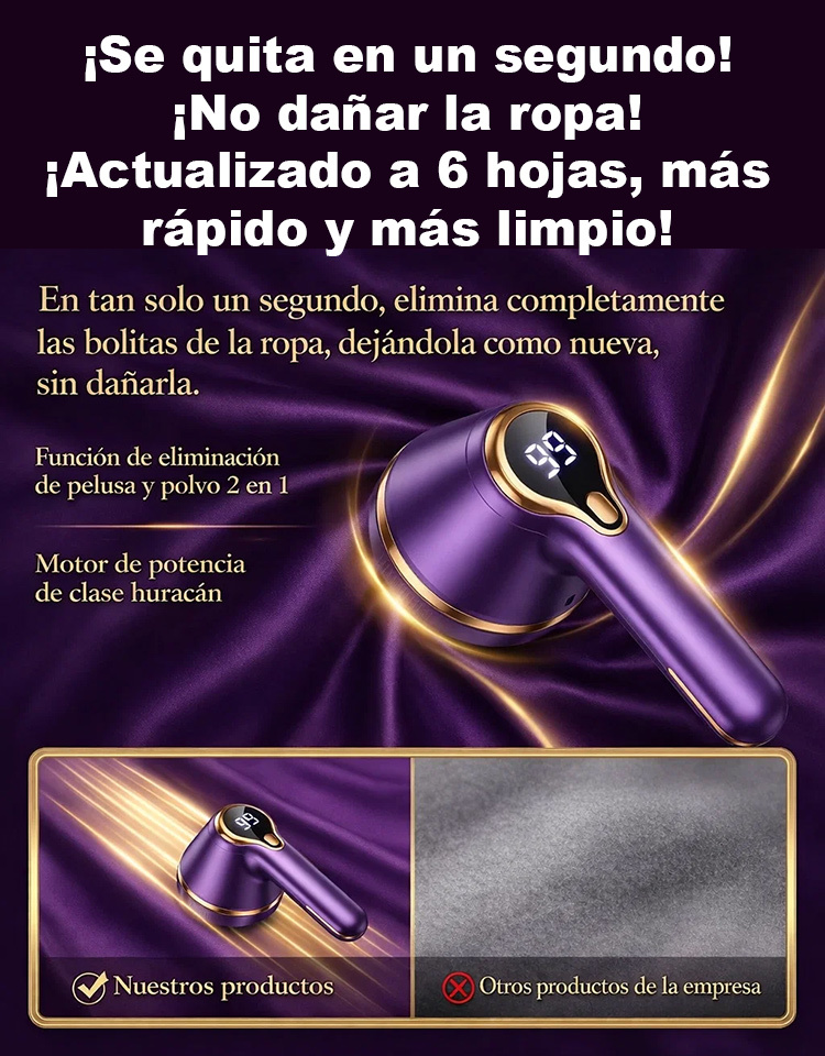 【Poder de succión comparable al de una aspiradora】Quitapelusas para ropa