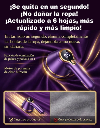 【Poder de succión comparable al de una aspiradora】Quitapelusas para ropa