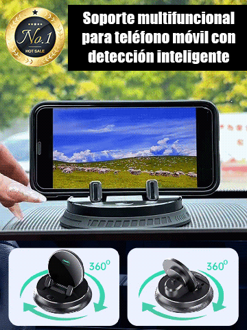 【Soporte De Teléfono Multifuncional Con Detección Inteligente De Ia】Rotación De 360° + Enfoque Automático