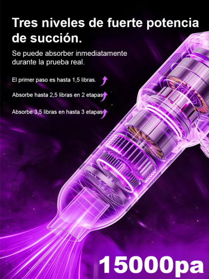 Aspiradora automática, apta tanto para coche como para casa, limpia fácilmente todo tipo de manchas.