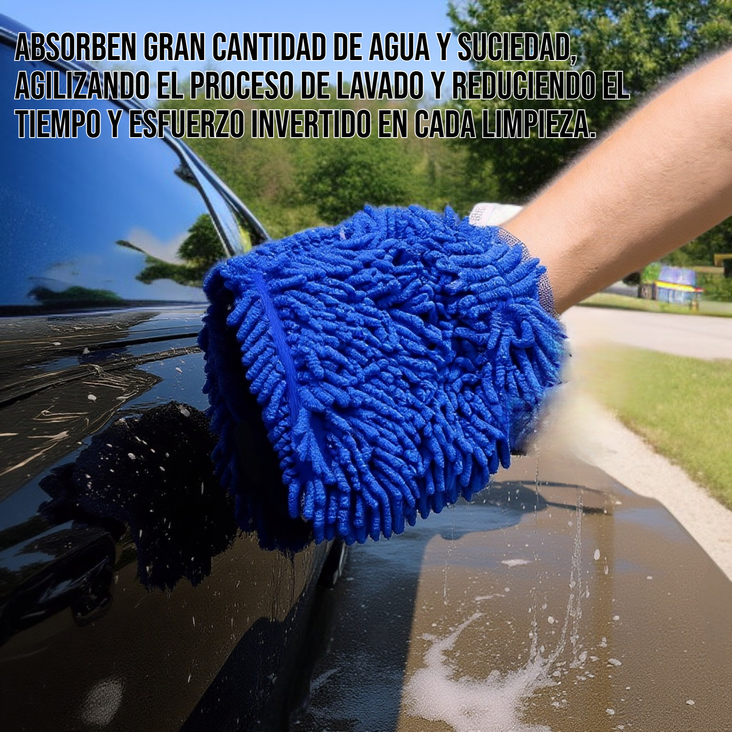 Guante de lavado de coche con material suave