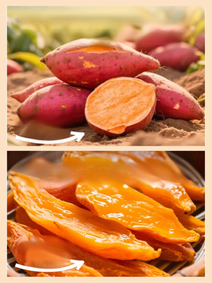 Chips De Batata Sin Azúcar, Recién Hechos Al Vapor Y Horneados, Tan Suaves Y Masticables Que Se Pueden Estirar Hasta Formar Tiras