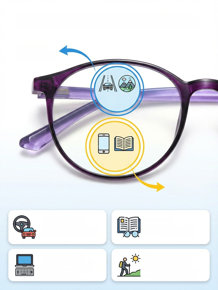 Gafas multifocales de alta gama con protección contra luz azul y efecto antifatiga