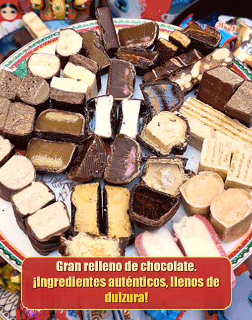 Mezcla de caramelos de chocolate importados de Rusia.El praliné tiene un aroma rico y una textura suave