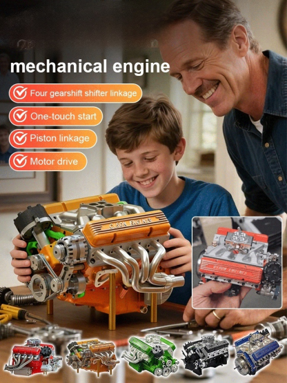 Figura De Motor Metálica: Perfecta Para Decoración, Educación Y Coleccionismo