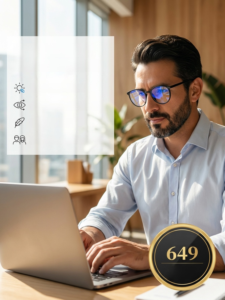 Gafas multifocales de alta gama con protección contra luz azul y efecto antifatiga