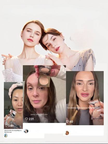 Set de corrector de ojeras con color (con brocha de regalo)