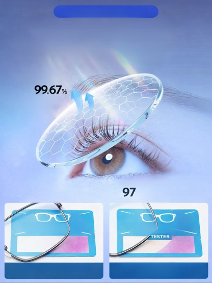 【Colaboración con diseñadores】 Gafas de lectura con zoom inteligente y cambio de color Starry Sky