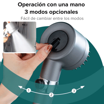 Cabezal de ducha con aumento de presión y cabezal de masaje, ideal tanto para personas mayores como para niños