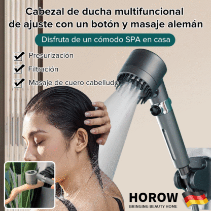 Cabezal de ducha con aumento de presión y cabezal de masaje, ideal tanto para personas mayores como para niños