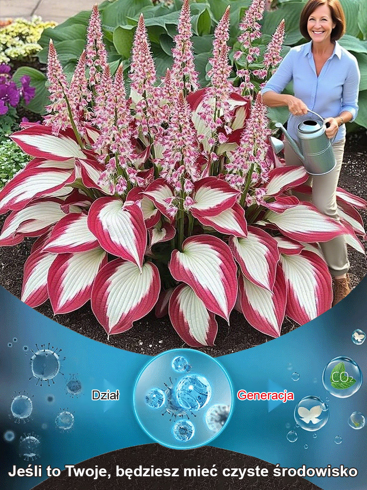 🌿【Hosta „Tęcza Boga”】 TYLKO DLA POLSKI!✨Nasiona z kosmiczną technologią ❄️Przeżyją nawet polskie mrozy，Idealne na balkony i do ogrodów
