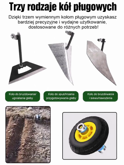 [Specjalna stal manganowa] 3w1 podwójne koła – bez bólu pleców, działa wiecznie!