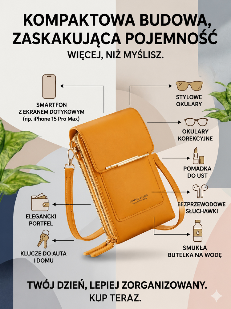 👜Smart torebka dotykowa! -50%. Dotykowy ekran, ochrona RFID! Mega wygodna. 