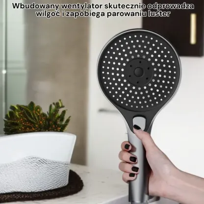 Zestaw prysznicowy z funkcją podgrzewania wody i wentylatorem do łazienki 
