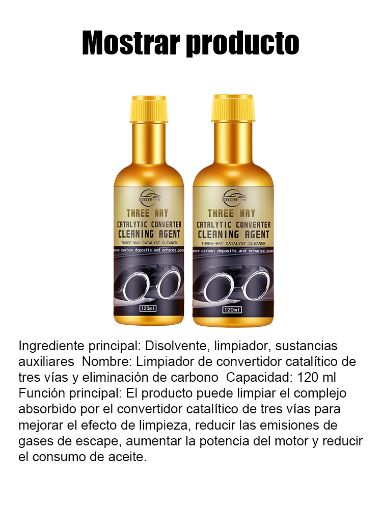 Catalizador para limpiador de carbono🚗Despierte la potencia creciente sellada por depósitos de carbón con una sola botella🚗¡No es necesario desmontarlo ni levantarlo, simplemente viértalo en el tanque de gasolina y el escape fluirá suavemente y el acele