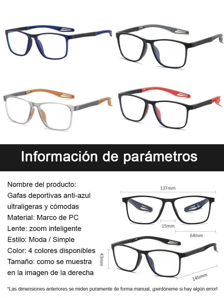 🇪🇺 Lentes ópticas con certificación UE – bloqueo profesional de luz azul, cuida tus ojos con tranquilidad👑 Diseño cuadrado moderno 2026 – lentes asféricas HD, visión clara sin distorsión