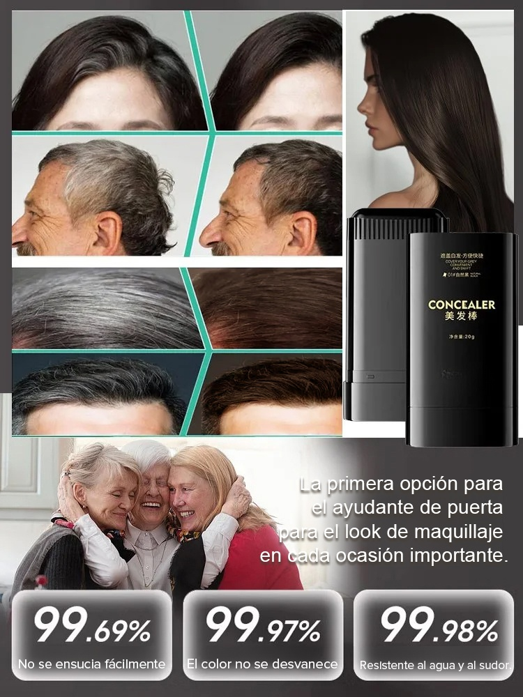 Tinte en barra resistente al agua y al sudor para cubrir canas⏱️Cubre tus nuevas canas en 10 segundos sin ensuciarte las manos