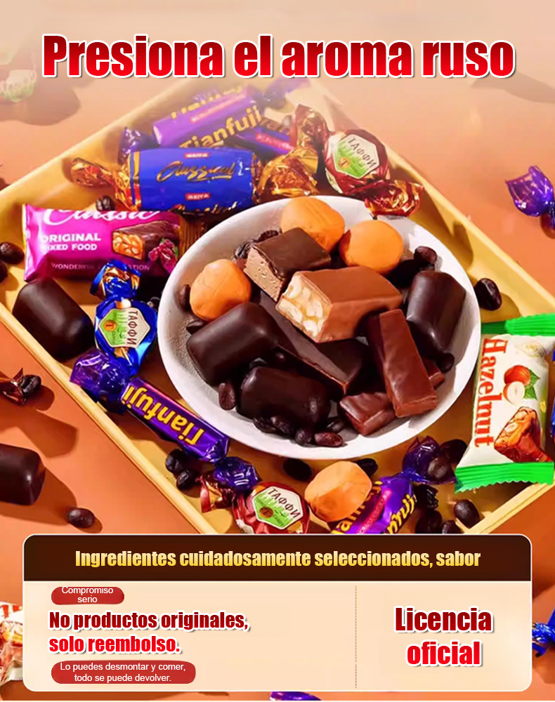 Dulces rusos importados ✈️¡3 piezas por solo $1190! 🔥Mezcla de caramelos de chocolate importados de Rusia✨¡Explosión de sabores dulces!