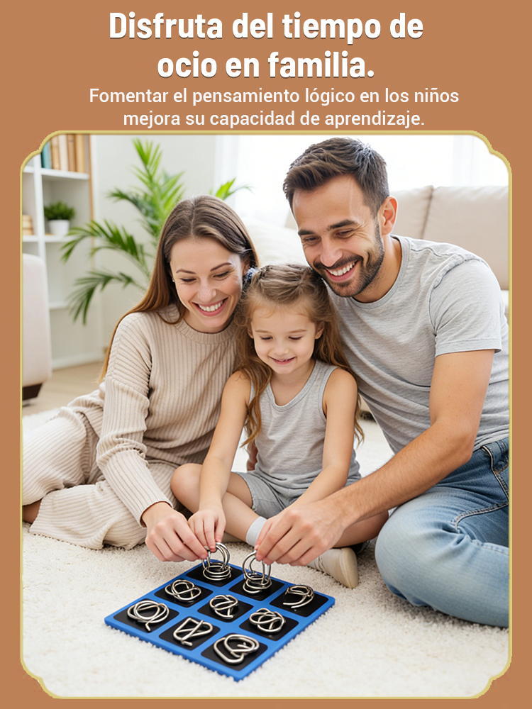 Juguete educativo de anillos conectados, desafío de ingenio.🧩"Metal Maze": Una experiencia de doble jogging para tus dedos y tu cerebro