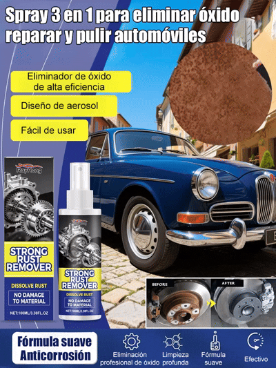 ¡Paquete de 6 piezas! Mantenimiento total garantizado. 🏆Spray 3 en 1 para eliminar óxido, reparar y pulir automóviles💰Ahorra en el taller: pulido profesional en tus manos.