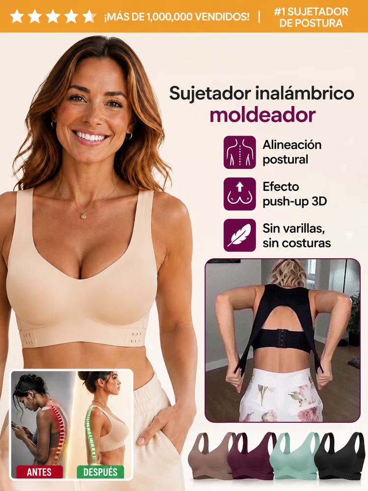Sujetador Corrector de Postura 3D con Cierre Frontal y Soporte Cruzado en X - Eleva Busto 3cm y Elimina Rollitos al Instante - Super Oferta de Liquidación 💃