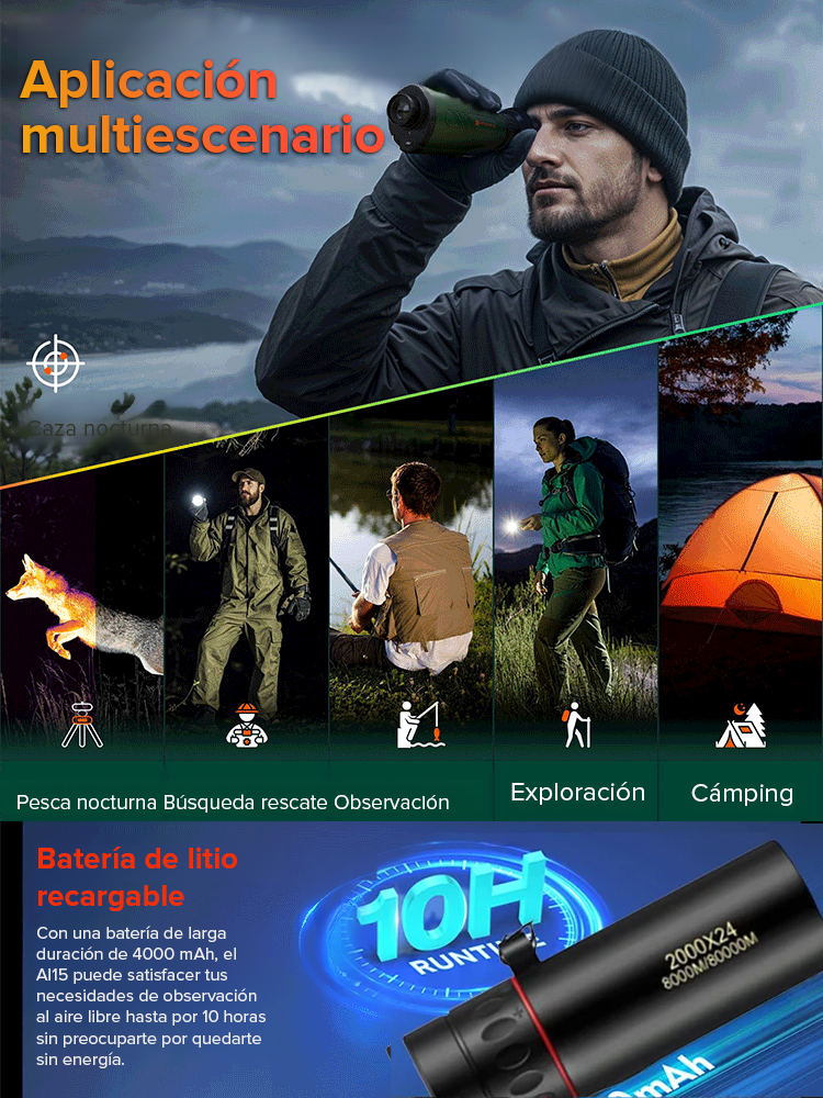 Cámara nítida incluso en la oscuridad🌙Monocular de visión nocturna térmica de tecnología alemana