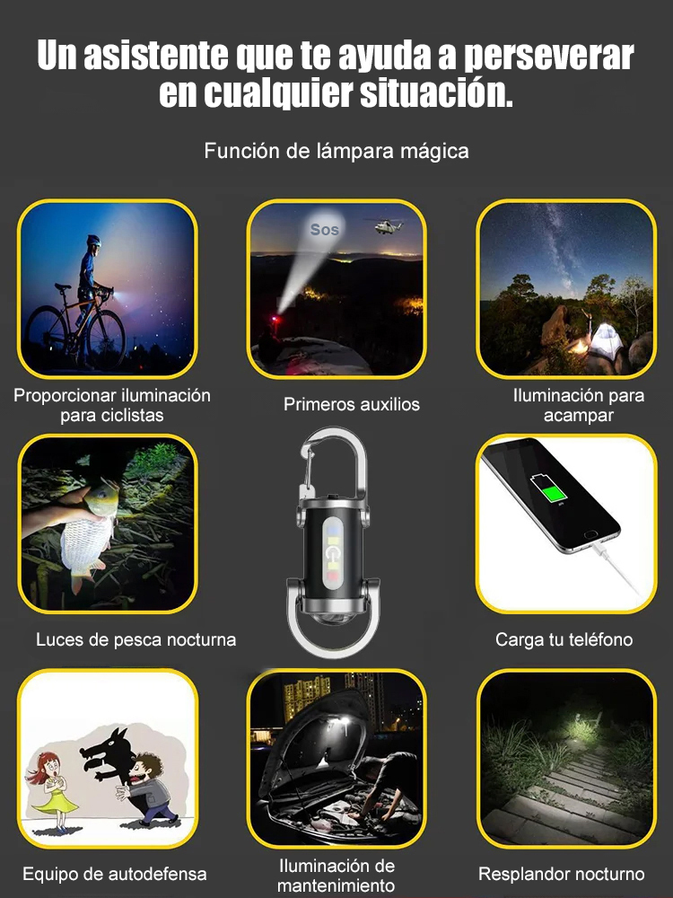 【Súper brillante】Linterna de llavero - Plástico