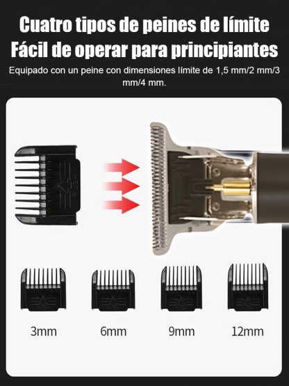 🇪🇺 Certificación de seguridad UE – motor estable, uso seguro⚙️ Cuchillas de acero sin separación – para cortes fade, rapado y detalle – fácil incluso para principiantes🔇 Potente, sin enganches, bajo ruido y vibración, carga rápida USB