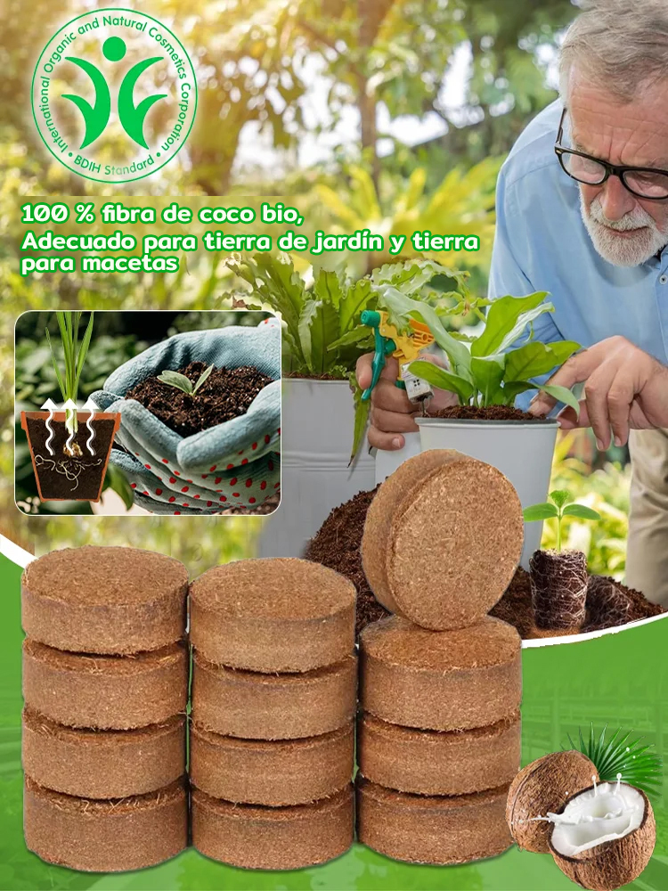 ¡Deja de matar tus plantas! Un bloque nutre por 10 años, elimina la marchitez para siempre 🌿✨¡Trae la selva a tu hogar! Poder de coco natural, raíces 3 veces más fuertes 🌳💎