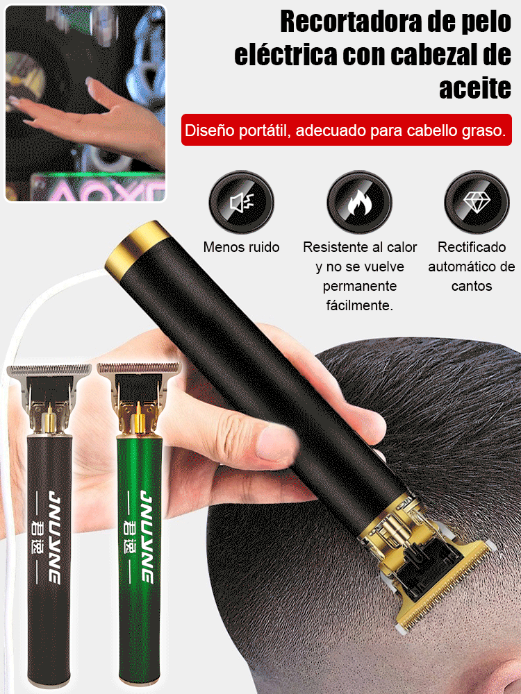 🇪🇺 Certificación de seguridad UE – motor estable, uso seguro⚙️ Cuchillas de acero sin separación – para cortes fade, rapado y detalle – fácil incluso para principiantes🔇 Potente, sin enganches, bajo ruido y vibración, carga rápida USB