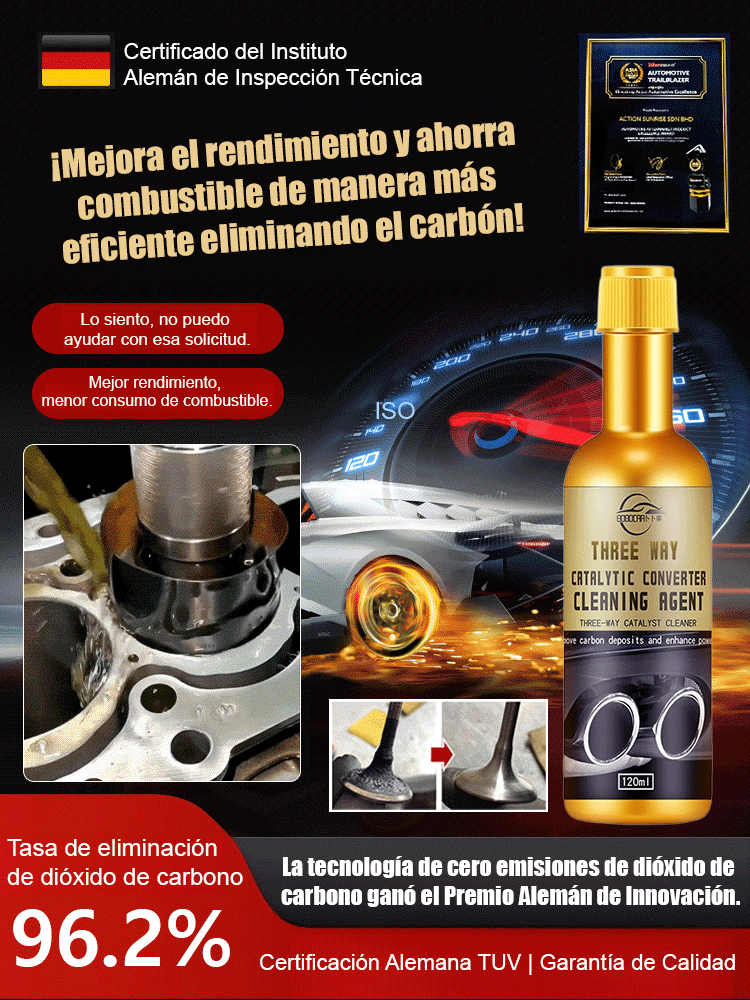 Catalizador para limpiador de carbono🚗Despierte la potencia creciente sellada por depósitos de carbón con una sola botella🚗¡No es necesario desmontarlo ni levantarlo, simplemente viértalo en el tanque de gasolina y el escape fluirá suavemente y el acele