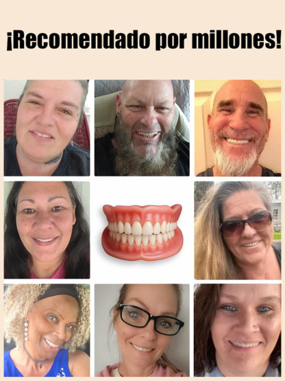 🇺🇸 Desarrollado por especialistas dentales de EE.UU. 😊 Se ajusta como dientes naturales – recupera tu sonrisa con confianza al instante🧳 Incluye estuche portátil – almacenamiento higiénico donde quiera que vayas