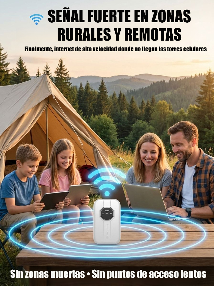 Router Satelital Portátil 500 Mbps (WiFi 6+ con Chip IA) – Internet Ilimitado de por Vida Sin Mensualidades (Liquidación Flash para México)