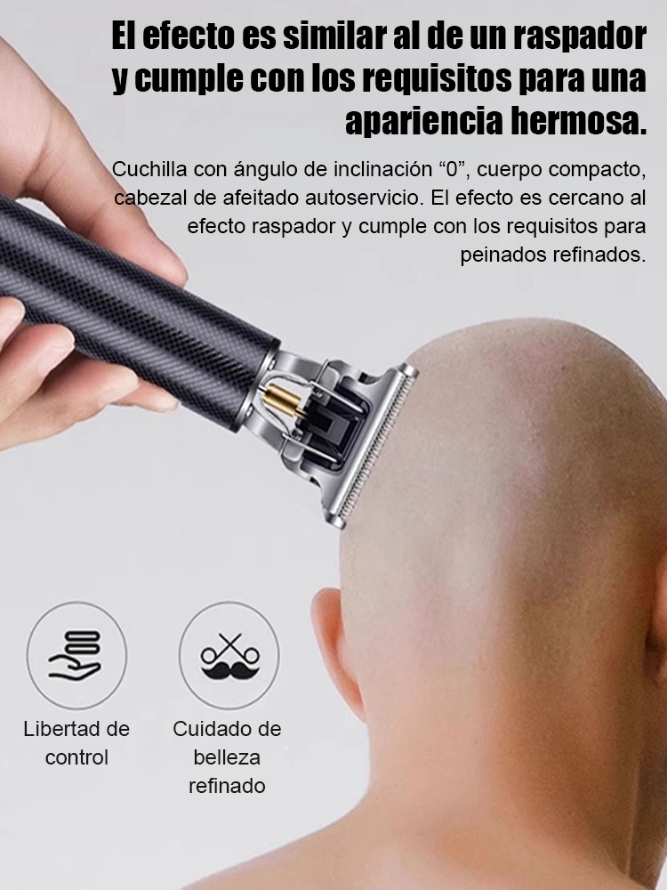 🇪🇺 Certificación de seguridad UE – motor estable, uso seguro⚙️ Cuchillas de acero sin separación – para cortes fade, rapado y detalle – fácil incluso para principiantes🔇 Potente, sin enganches, bajo ruido y vibración, carga rápida USB