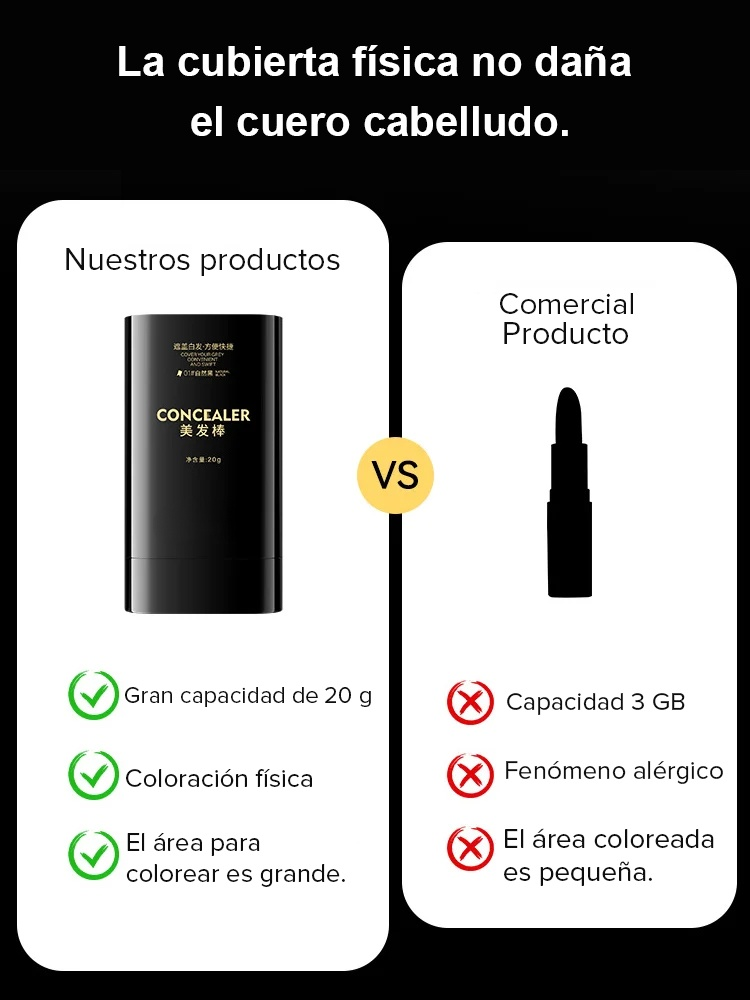 Tinte en barra resistente al agua y al sudor para cubrir canas⏱️Cubre tus nuevas canas en 10 segundos sin ensuciarte las manos