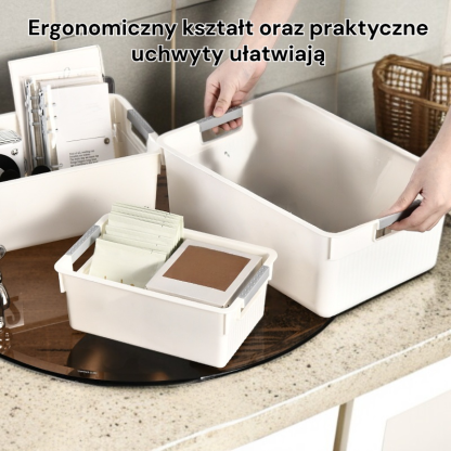 Prostokątny plastikowy koszyk do przechowywania w łazience